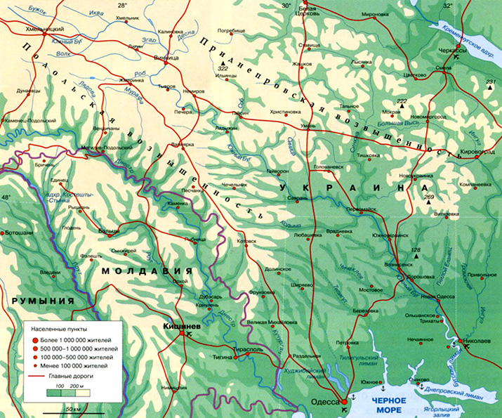 Река днестр карта украины