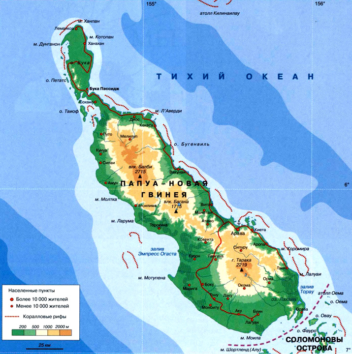 Остров Бугенвиль на карте