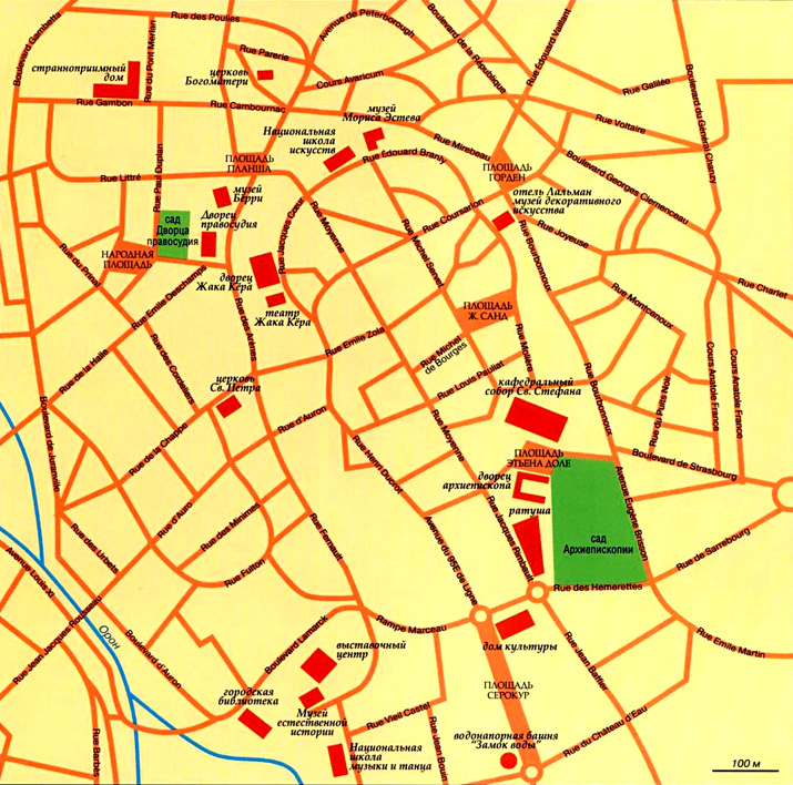 Карта города Бурж