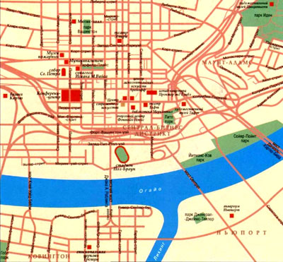 Город Цинциннати на географической карте, штат Огайо, США.