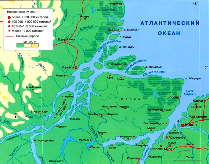 Дельта Амазонки на карте