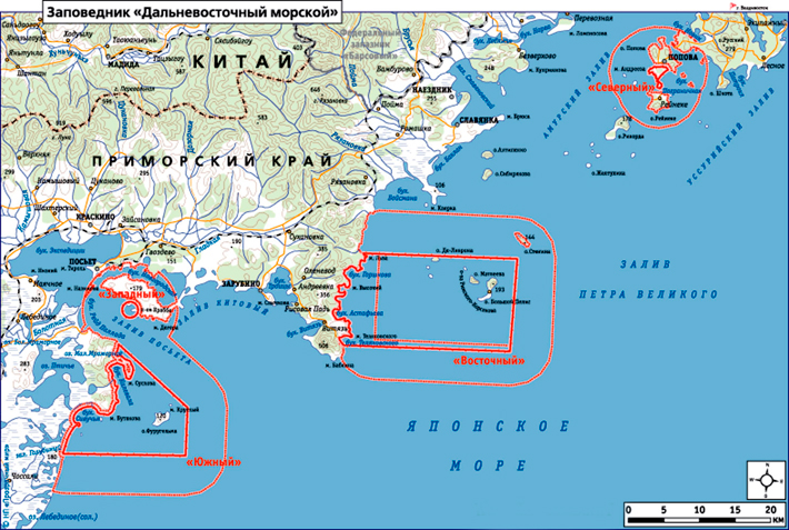 Дальневосточный морской биосферный заповедник на карте