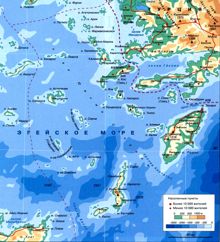 Архипелаг Додеканес на карте