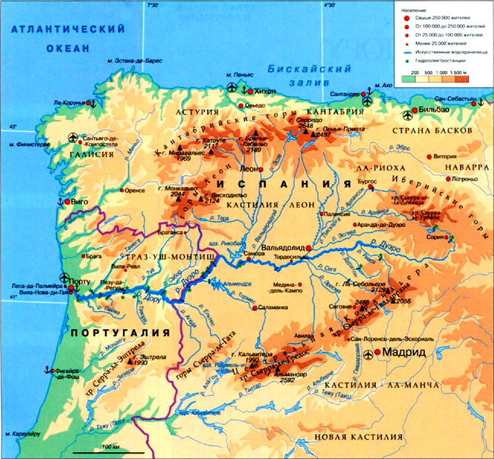 река Дуэро (Дору) на карте