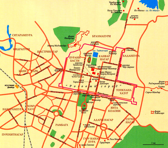карта Джайпура