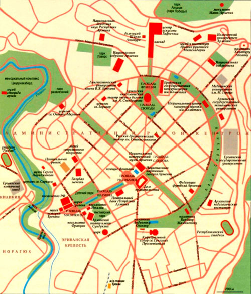 Ереван на карте.