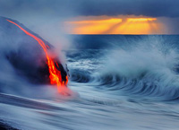 на фото Гавайские вулканы