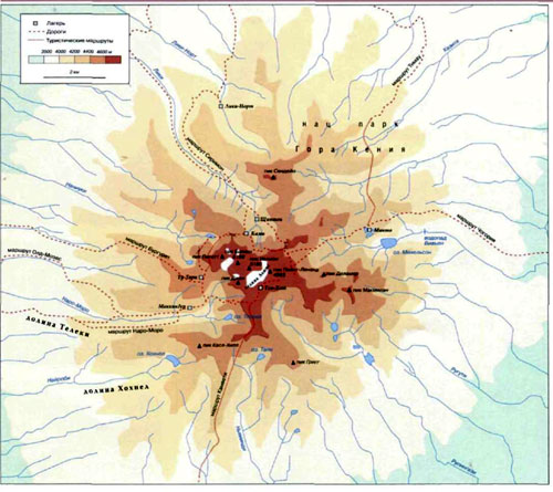 вулкан Кения на карте