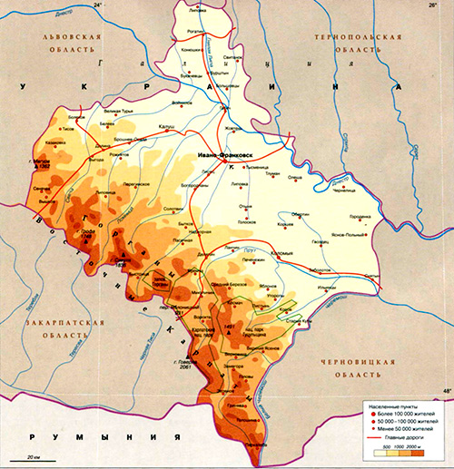 карта Ивано-Франковской области
