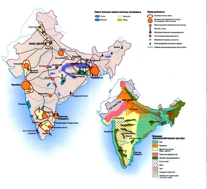 Экономическая карта Индии