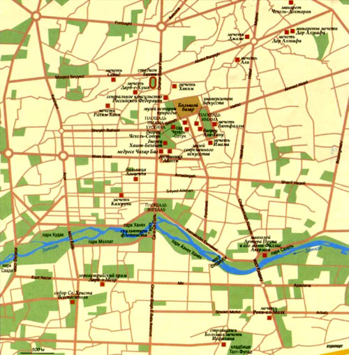 Город Исфахан на карте.