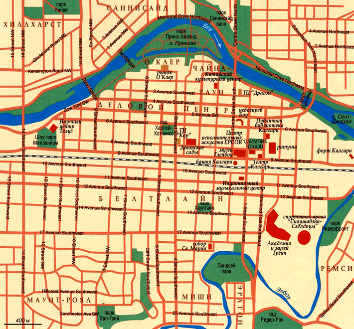 карта города Калгари