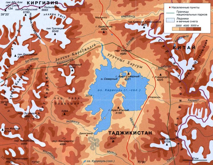 озеро Каракуль на карте