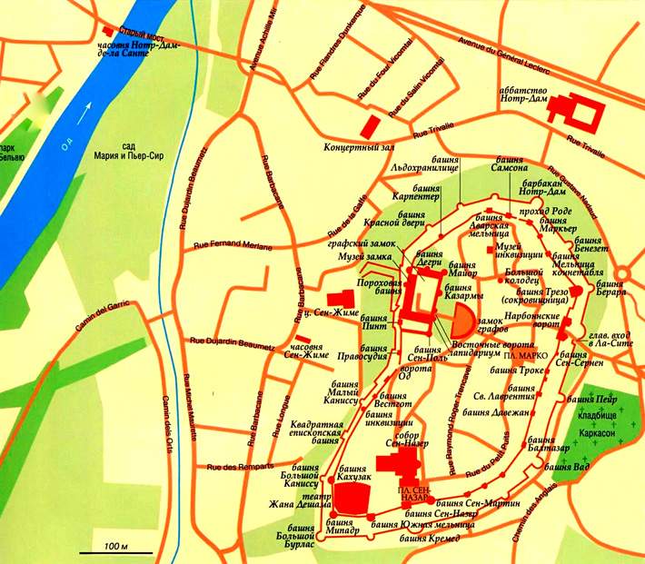 карта города Каркасон