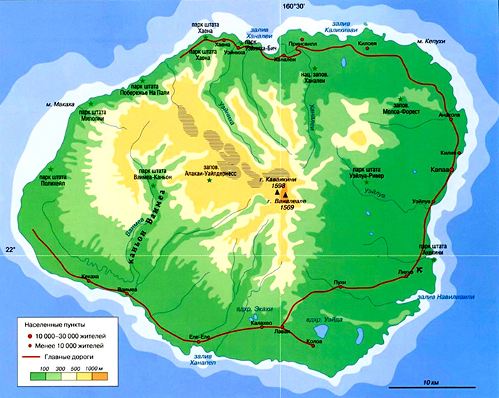 остров Кауаи на карте