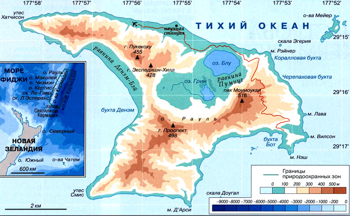 Острова Кермадек на карте