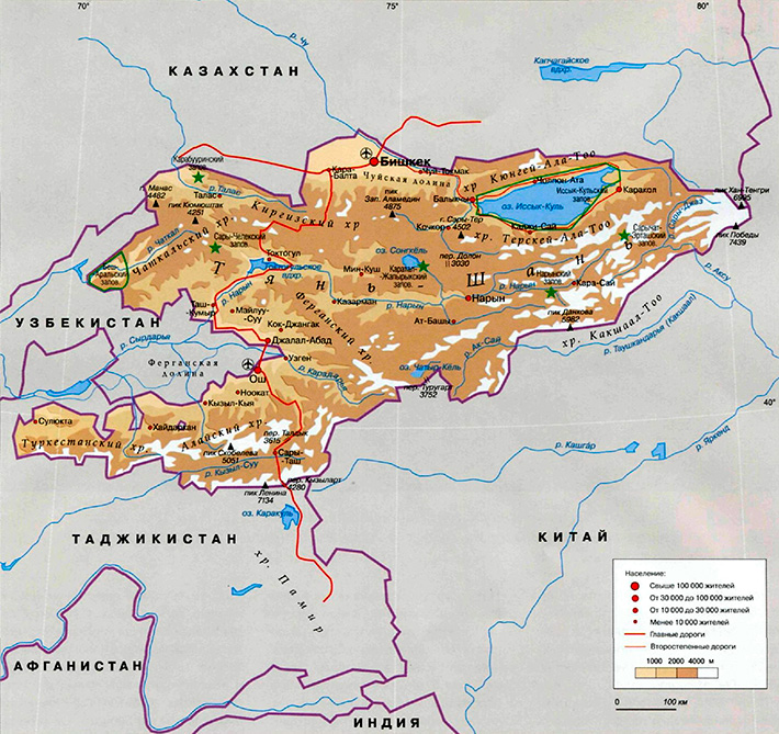 Республика Киргизстан на карте