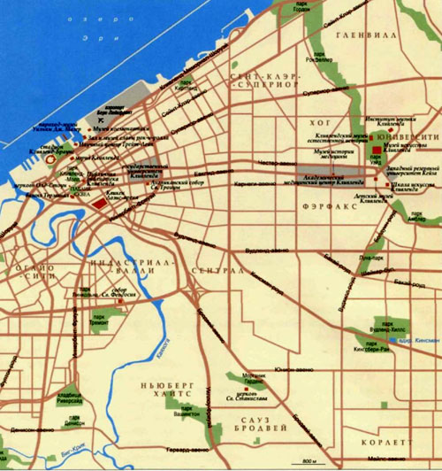 Город Кливленд, географическая карта, Город в США