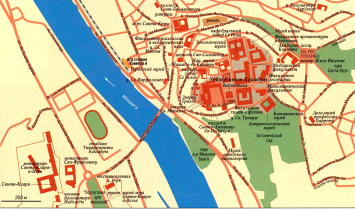 карта города Коимбра