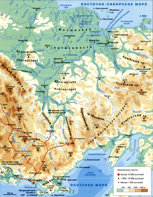 Карта реки Колыма