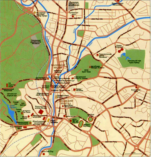 Город Куала-Лумпур, географическая карта, Столица Малайзии