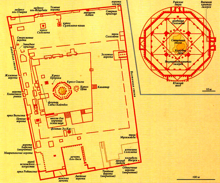 Купол Скалы (Куббат ас-Сахра) схематическая карта