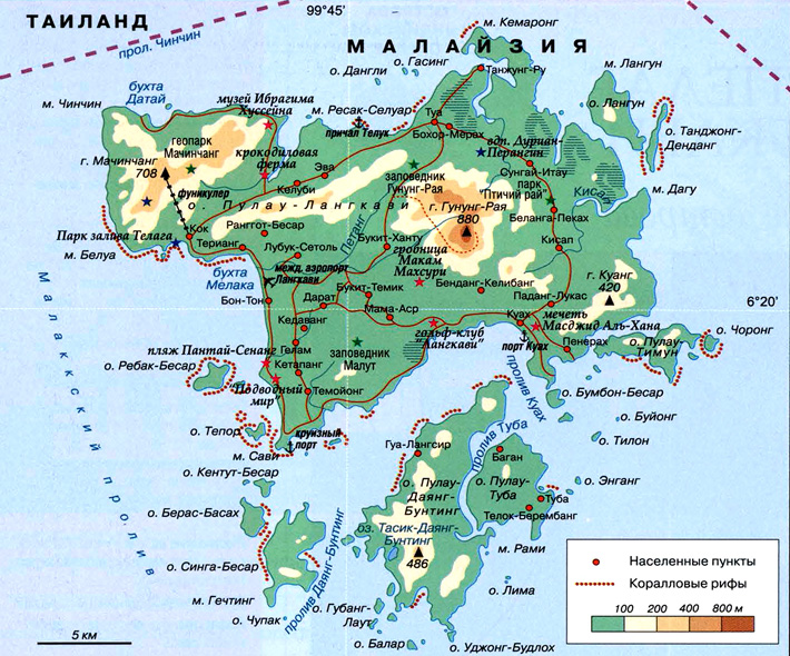архипелаг Лангкави на карте