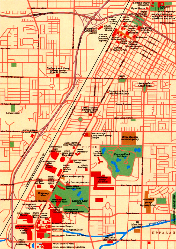 карта города Лас-Вегас