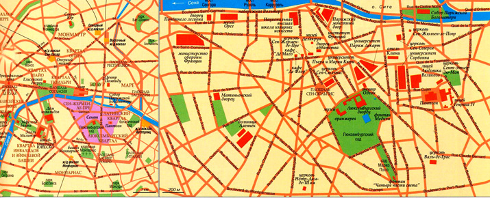 Латинский квартал на карте (Париж)