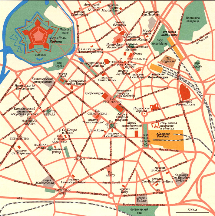 карта города Лилль