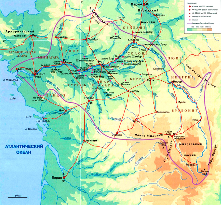 река Луара на карте