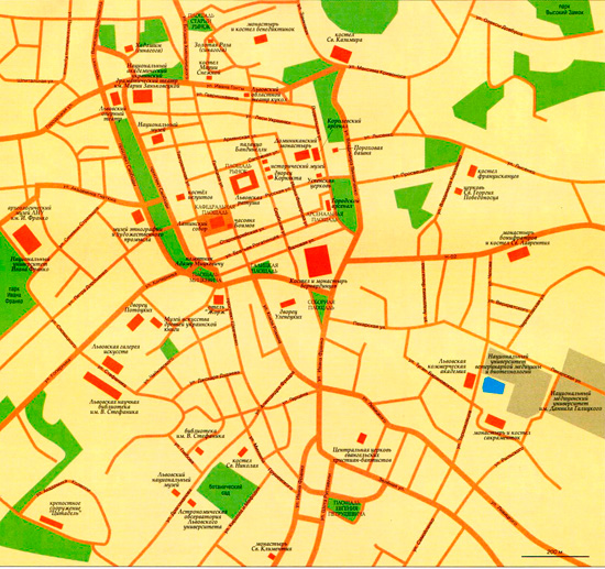 карта Львова