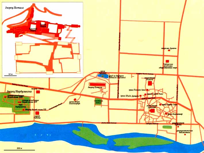Карта города Лхаса