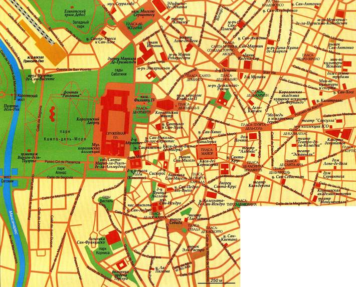 исторический центр Мадрида на карте