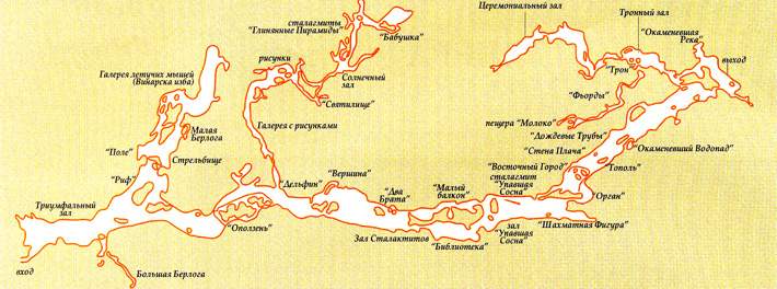 карта пещеры Магура