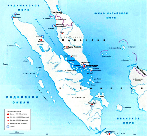 Карта Малаккский пролив
