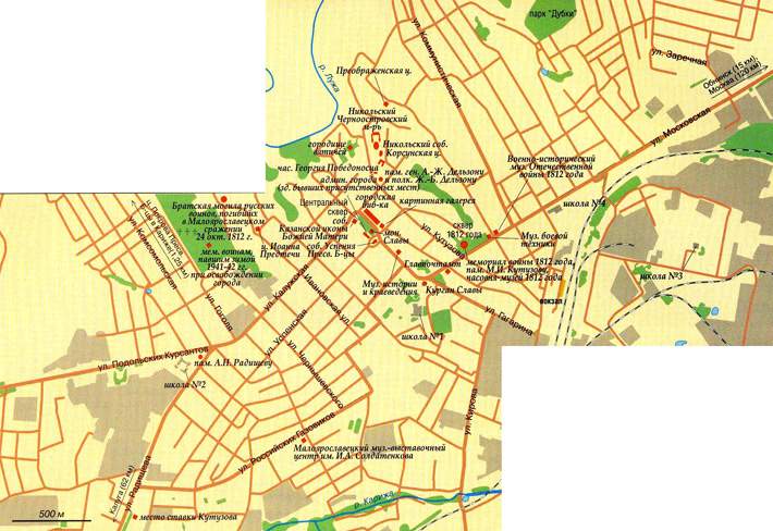 карта города Малоярославец