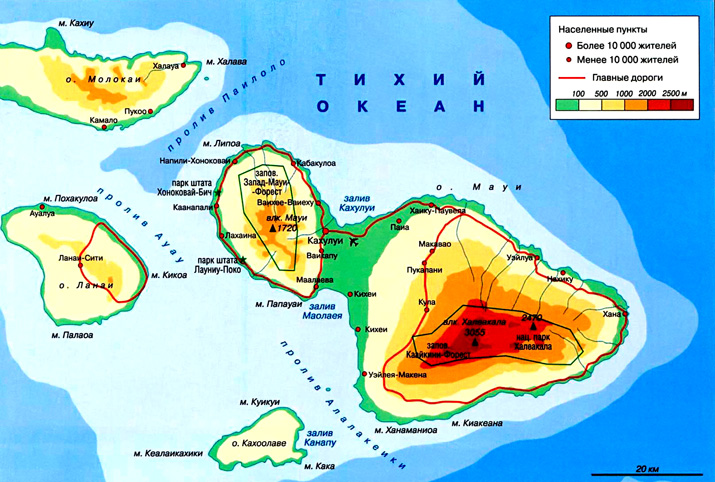остров Мауи на карте