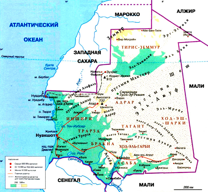 карта Мавритании