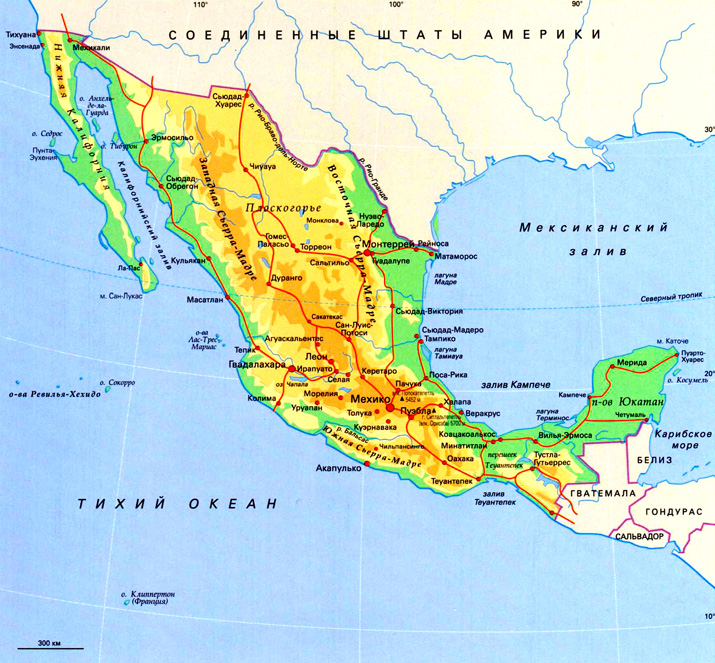 Мексика на карте