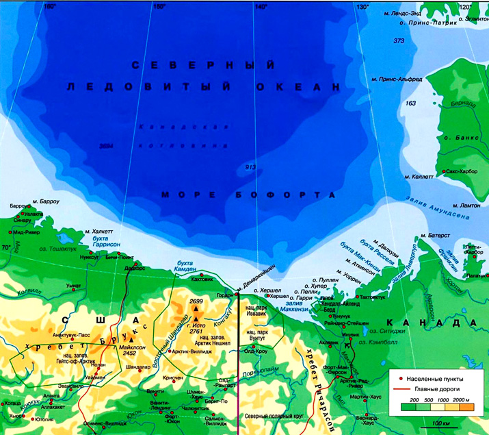 Море Бофорта на карте