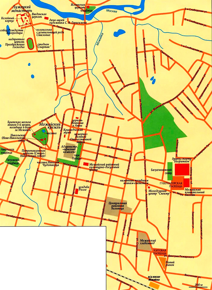 карта города Можайск
