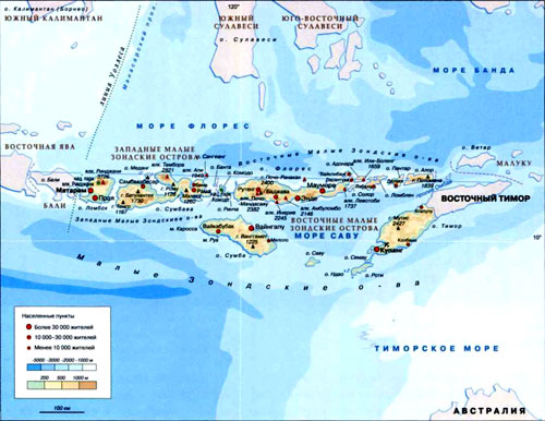 Карта Малых Зондских островов