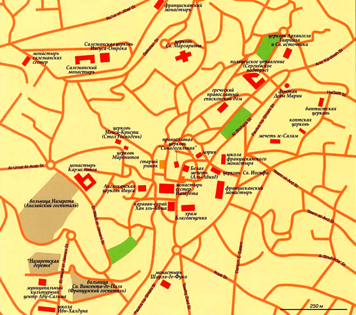 карта города Назарет