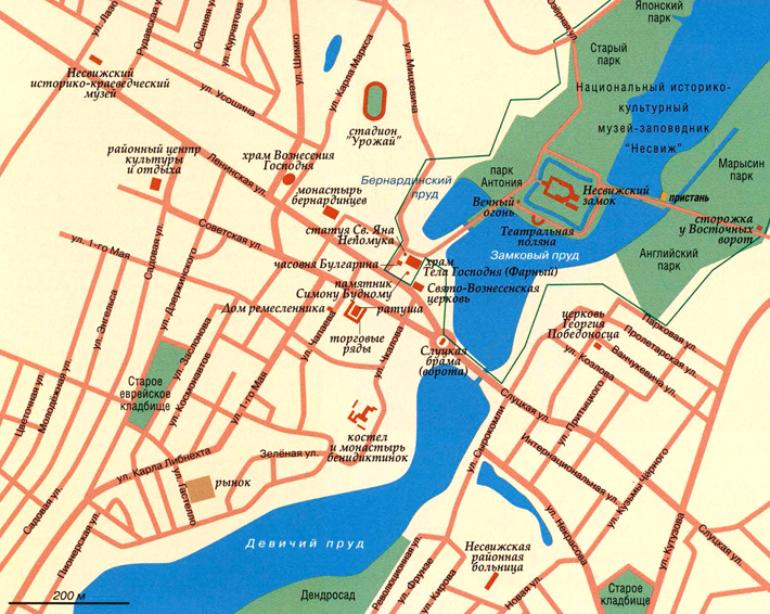 Карта города Несвиж