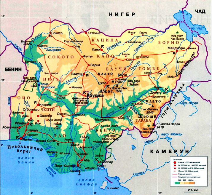 карта Нигерия