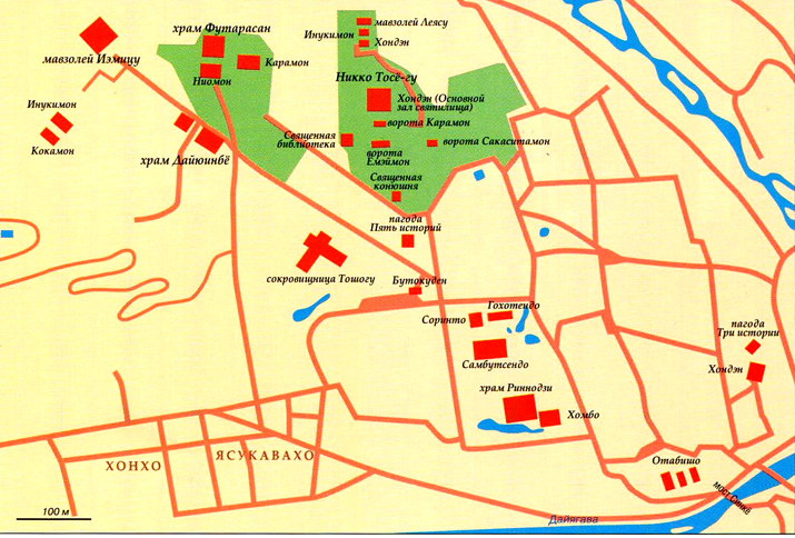 карта города Никко