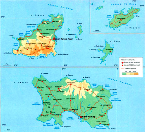 Карта Нормандских островов