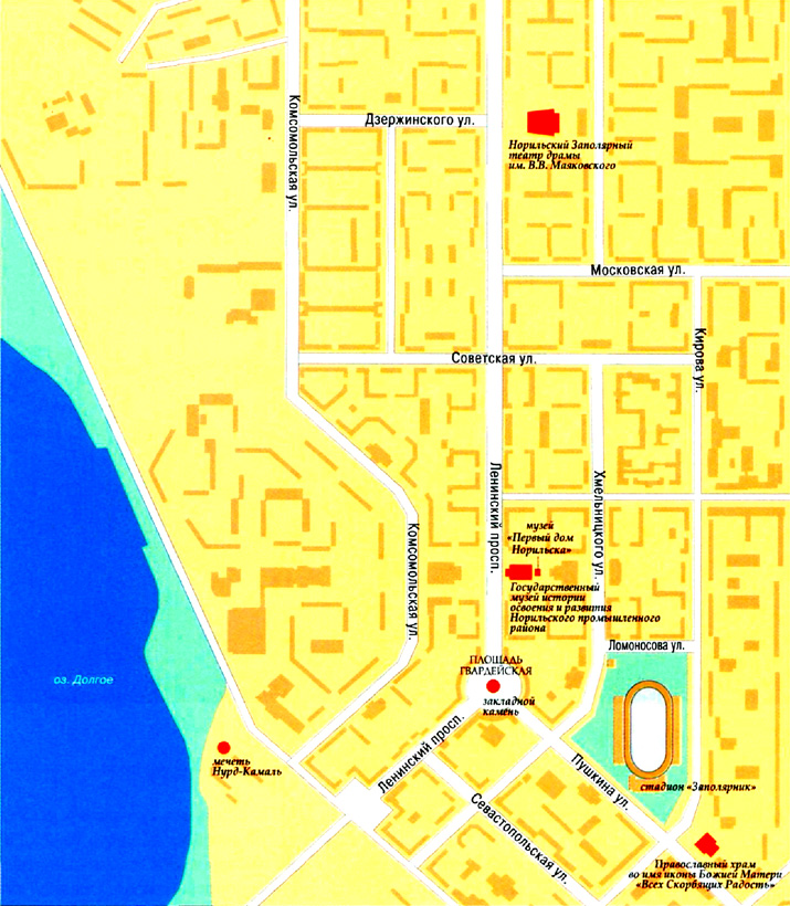 карта города Норильск