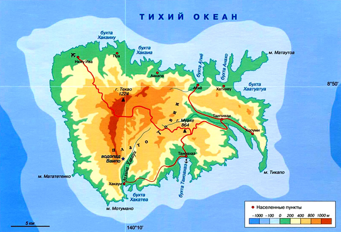 Остров Нуку-Хива на карте